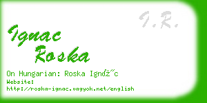 ignac roska business card